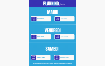 Planning Danse saison 2025-2026 💃